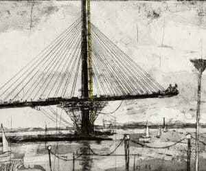 South Tower Yellow Crane Limited Edition Print by Kate Downie